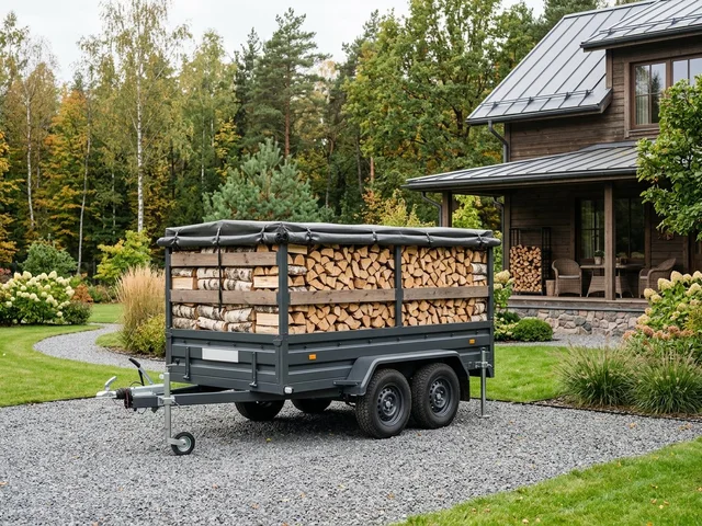Аренда прицепа с дровами на участке в Московском